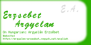 erzsebet argyelan business card