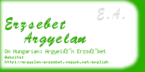 erzsebet argyelan business card